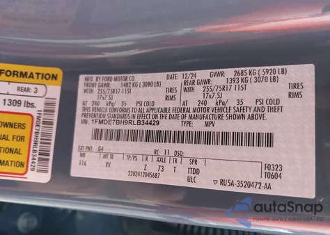 2024 Ford Bronco Big Bend from USA, damaged, VIN 1FMDE7BH9RLB34429